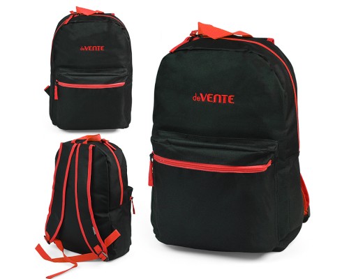 Рюкзак "Black" подростковый 40x29x17 см (14 л) 250 г, 1 отделение на молнии, 1 передний карман, черный с красным
