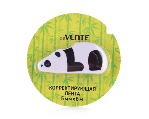 Корректирующая лента "Panda" 5 ммx06 м, белый непрозрачный корпус, фронтальный аппликатор, в картонном блистере