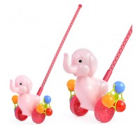 Каталка на палочке "Розовый Слонёнок"