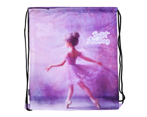 Сумка для сменной обуви "Ballet Academy" 40x47 см, водоотталкивающая ткань, на веревочной завязке, с вставкой из пластиковой сетки для вентиляции, с петлей для повеса и переноски