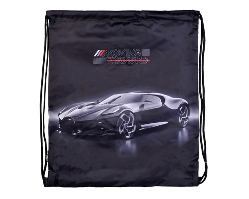 Сумка для сменной обуви "Luxury Car" 40x47 см, водоотталкивающая ткань, на веревочной завязке, с вставкой из пластиковой сетки для вентиляции, с петлей для повеса и переноски