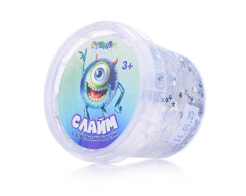 Слайм "Стекло" с блёстками - звезды, 90 гр