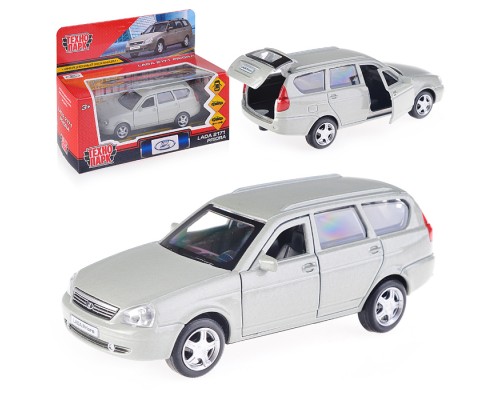 Машина металл Lada Priora, 12 см, (двери, багаж, бежевый) инерц, в коробке