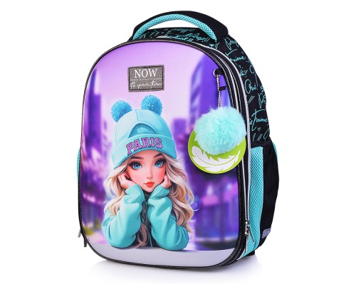 Рюкзак "Choice Lite. Paris Girl" школьный жесткий 38x29x17 см (17 л) вес 800 г, 1 отделение на молнии с разделителями для учебников, 1 отделение с органайзером, 2 боковых кармана сеткой на резинке