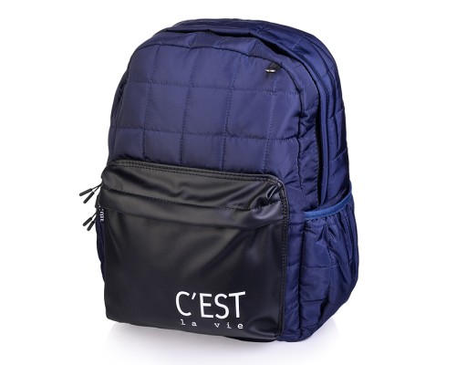 Рюкзак "C'est La Vie" подростковый 36x28x12 см (13 л) вес 300 г, высококачественная стеганная плащевка и искусственная кожа до -40C, уплотненная спинка и уплотненные лямки, 1 отделение на молнии, 1 передний карман на молнии, внутри уплотненный к