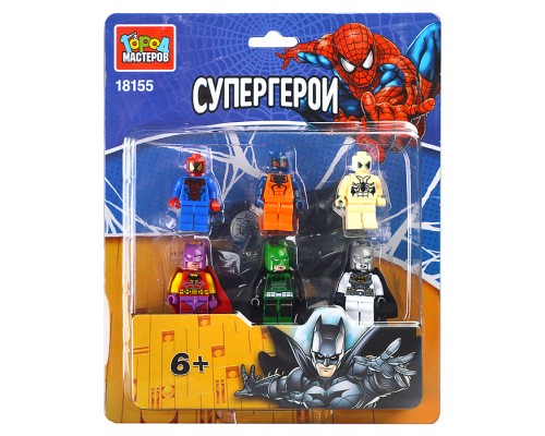 Конструктор фигурки "Бэтмен+спайдермен" 6 шт.