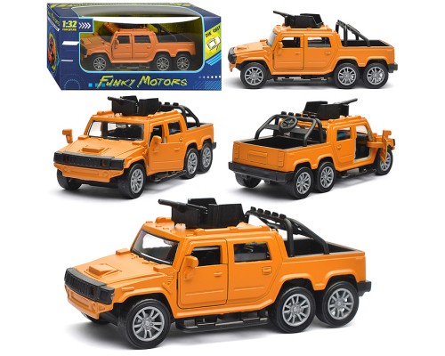 Оранжевая инерционная машинка Внедорожник die-cast,1:32, открывающиеся двери