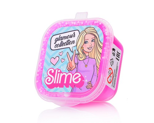 Игрушка для детей старше трех лет модели Slime Glamour collection, розовый с шариками 60г