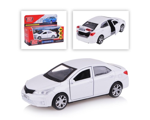 Машина металл. Toyota Corolla, 12см,( открыв. двери, белый) инерц, в коробке