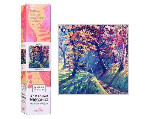 Алмазная мозаика на канве. Ранняя осень. 30*30 см. (полная выкладка)