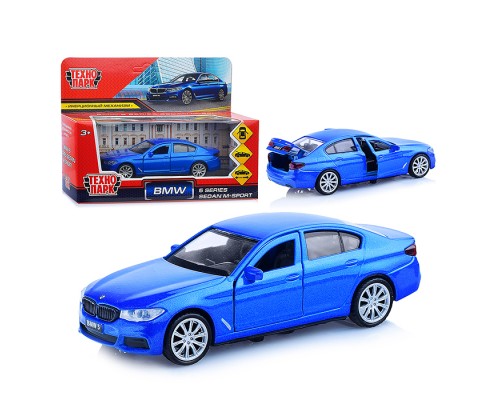 Машина металл BMW 5-ER Sedan M-Sport, 12 см, (откр. двери, багаж, син,) в коробке