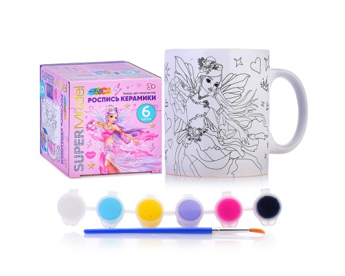 Кружка для росписи "Super Model" (краски, кисточка)