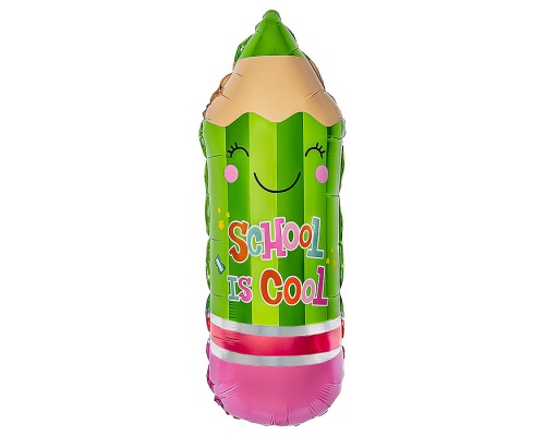 Шар (29''/74 см) Фигура, Школьный карандаш, Зеленый, 1 шт. в уп.