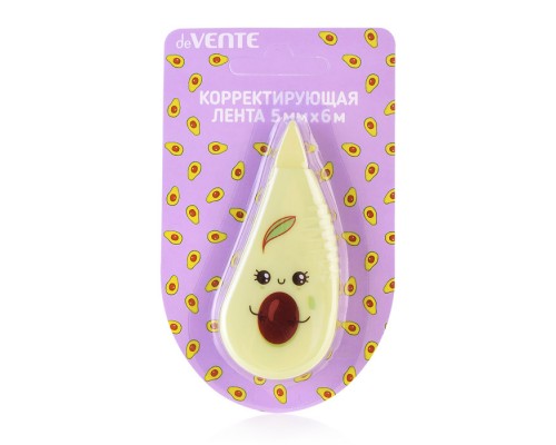 Корректирующая лента "Avocado" 5 ммx06 м, регулировка натяжения ленты, зеленый непрозрачный корпус, фронтальный аппликатор, в картонном блистере