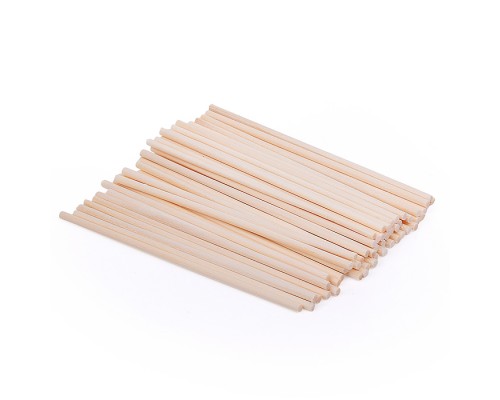Палочки деревянные для рукоделия "DIY" круглые, 110x3 мм, 50 шт, натуральный цвет