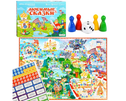 Игра-ходилка в коробке с карточками. Любимые сказки