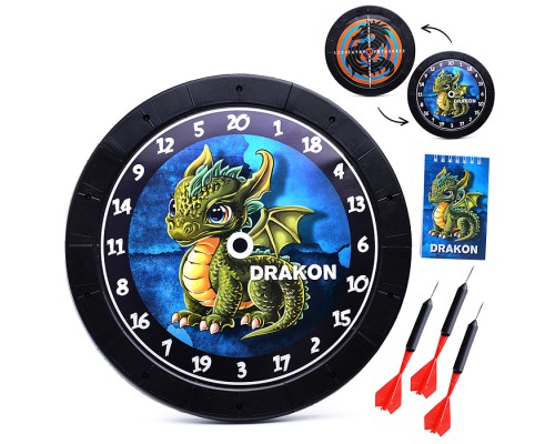 Дартс круглый d 50 (+3 дротика) "Dracon"+блокнот