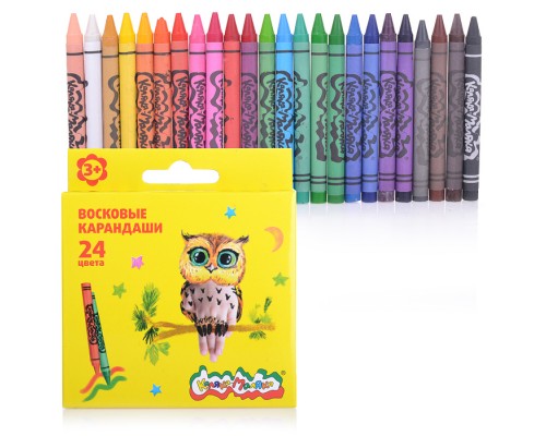 Карандаши восковые 24цв.