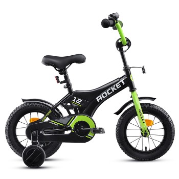 Велосипед 12" Rocket Phoenix, цвет черно/зеленый
