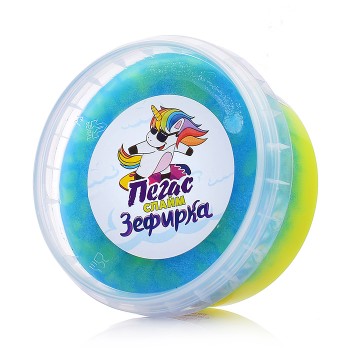 Слайм Зефирка, 200 гр., два цвета: синий и желтый