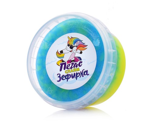 Слайм Зефирка, 200 гр., два цвета: синий и желтый