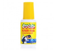 Клей ПВА 20 г с кисточкой канцелярский детский