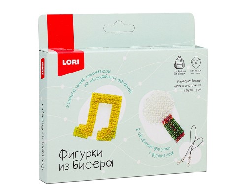 Фигурки из бисера. Брелоки "Нота, микрофон"