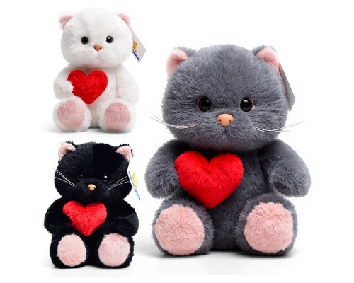 Мягкая игрушка "Кот с сердечком" 22 см