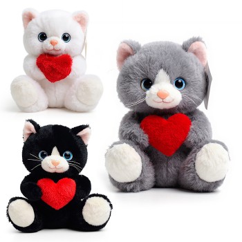 Мягкая игрушка "Кот с сердцем" 22 см