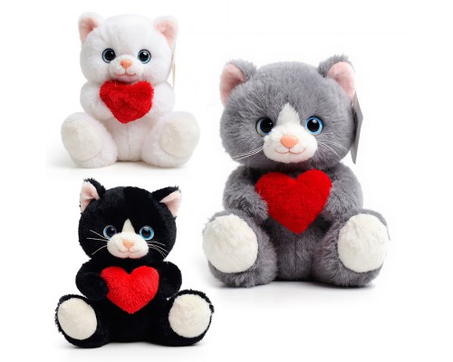 Мягкая игрушка "Кот с сердцем" 22 см