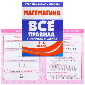 Все правила в таблицах и схемах. Математика 1-4 класс
