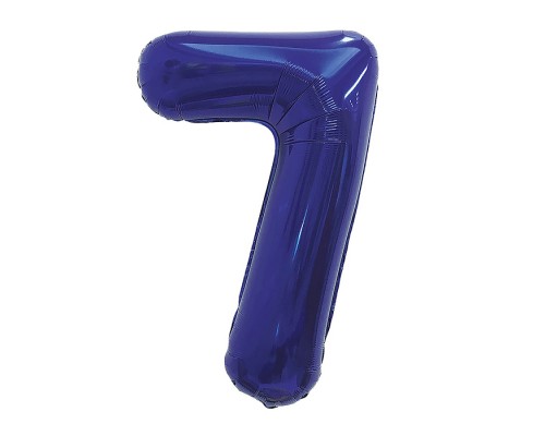 Шар (32''/81 см) Цифра, 7, Темно-синий, 1 шт. в уп.