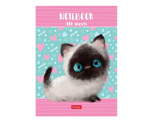 Записная книжка 160л А6ф Лайт клетка интегральный переплет- Кошарик-