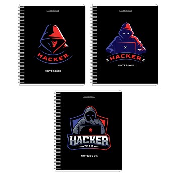 Тетрадь 96л А5 клетка "Hacker"