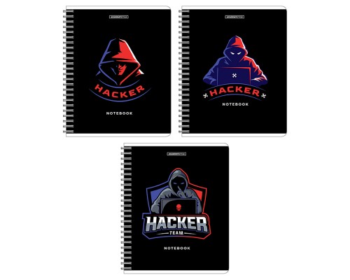Тетрадь 96л А5 клетка "Hacker"