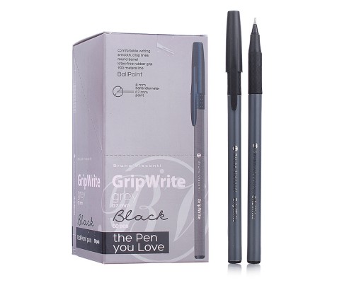 Ручка "GripWrite Grey" шариковая 0.7 мм, черная