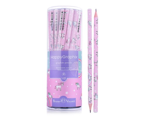 Карандаш чернографитный "HappyGraphix" Единороги НВ