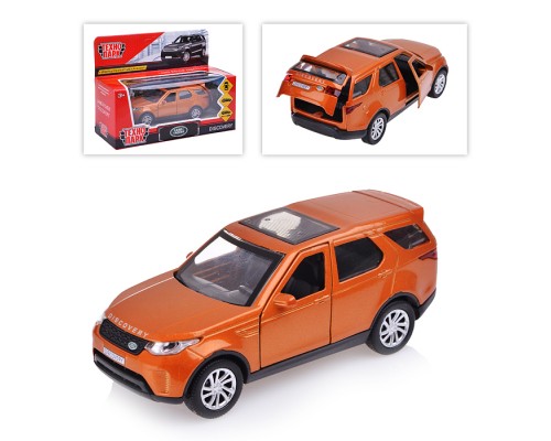 Машина металл Land Rover Discovery 12см, открыв. двери, инерц, золотой,в коробке