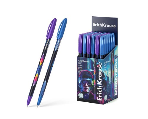 Ручка шариковая Neo® Stick Cyber Game 0.7, Super Glide Technology, цвет чернил синий (в коробке по 50 шт.)