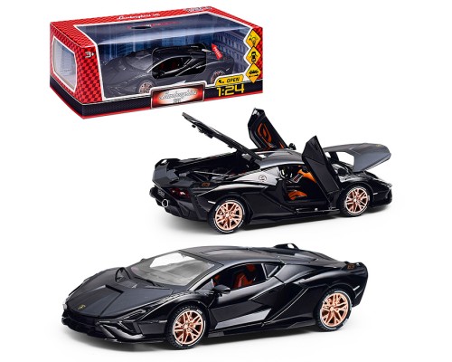 Машина металл свет-звук lamborghini sian, 20,8 см, двери, багажник, коробка