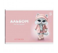 Альбом для рисования 12 л, "Кошечка в пальто" 100 г/м&sup2;.