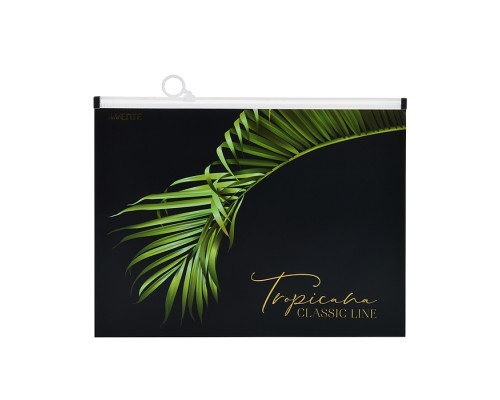 Папка на молнии с расширением "Tropicana" A4 (320x240х25 мм) 180 мкм, непрозрачная, с рисунком, тиснение фольгой, индивидуальная маркировка, 2 дизайна ассорти