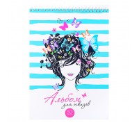 Альбом для эскизов 50л. на гребне А4, верт."Девушка-весна"