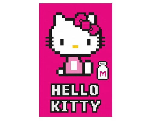 Блокнот Hello Kitty-4, формат А7, размер 65*98 мм, клетка, 40 листов на скрепке, блок-офсет, целлюлозный картон 200 гр/м2е