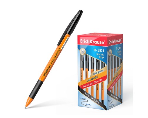 Ручка шариковая R-301 Orange Stick&Grip 0.7, цвет чернил черный