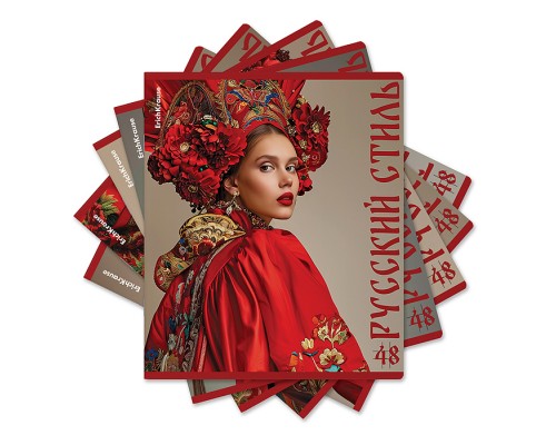 Тетрадь 48л. клетка "Russian Style" глянцевая ламинация