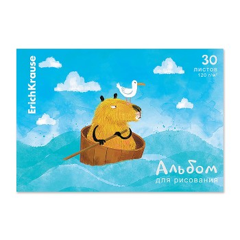 Альбом для рисования 30 л. на клею Capybara Travel, А4,