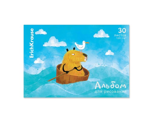 Альбом для рисования 30 л. на клею Capybara Travel, А4,