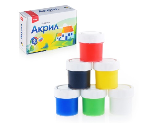 Краски акриловые 6 цв. по 20 мл Классика