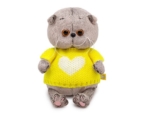 Кот Басик BABY в свитере с сердцем